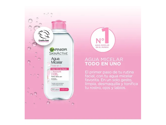 Agua Micelar + Serum Facial Garnier Skin Active 200ML