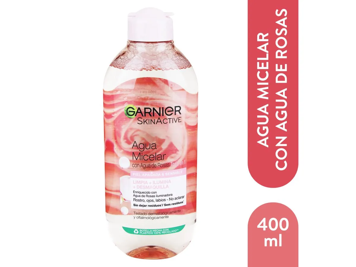 Agua Micelar Garnier, con agua de rosas