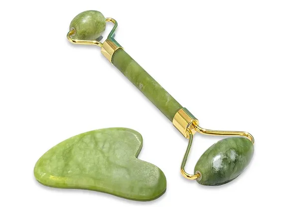 Masajeador Rodillo Facial de Piedra Jade