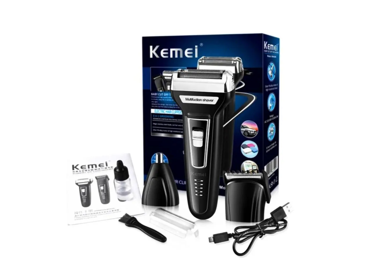 Maquina multifuncion 3 en 1 NARIZ, BARBA y CABELLO