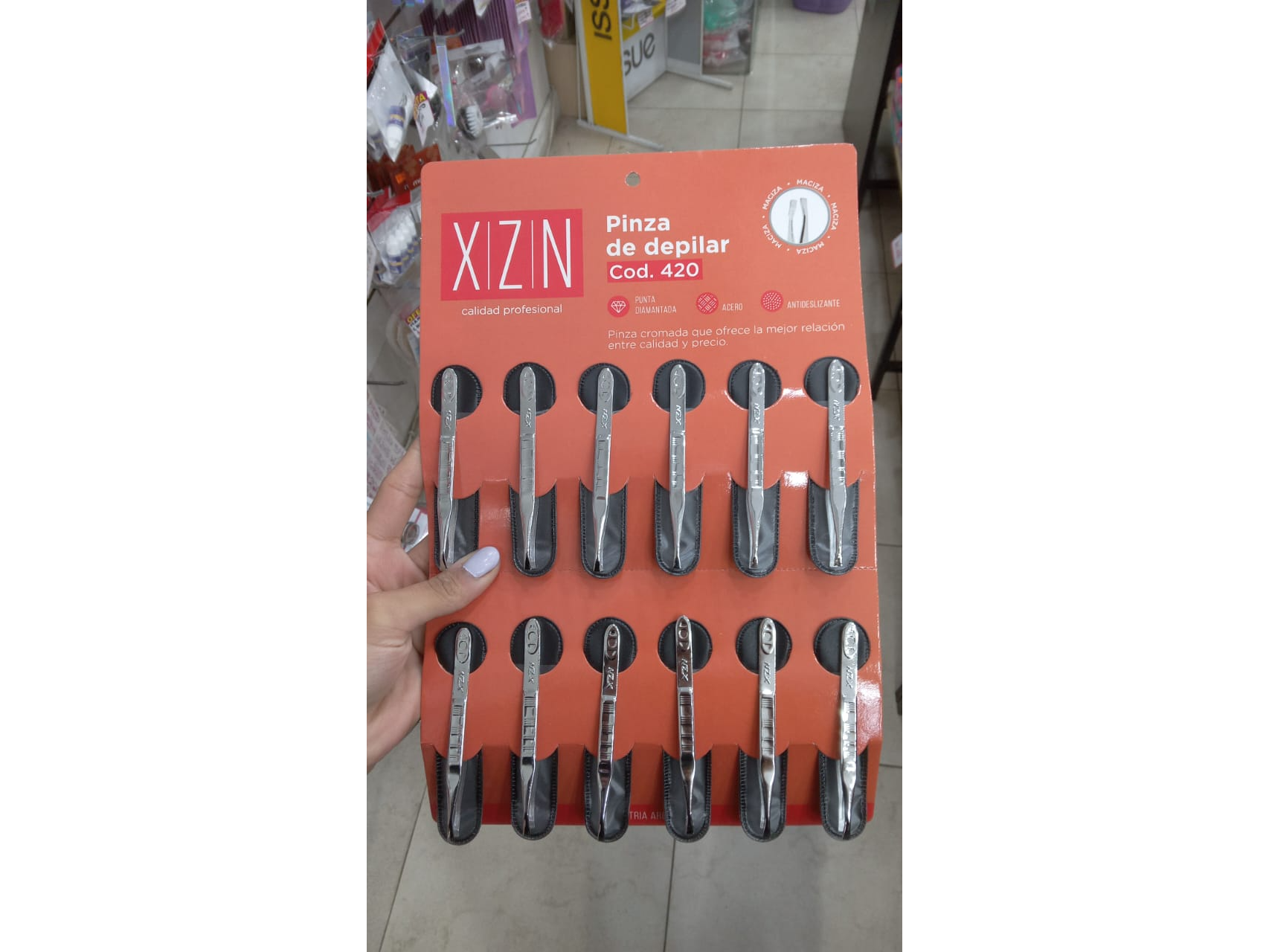 Pinza Depilatoria Punta Diamante