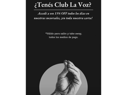 Si tenés Club La Voz accede a un 15% off