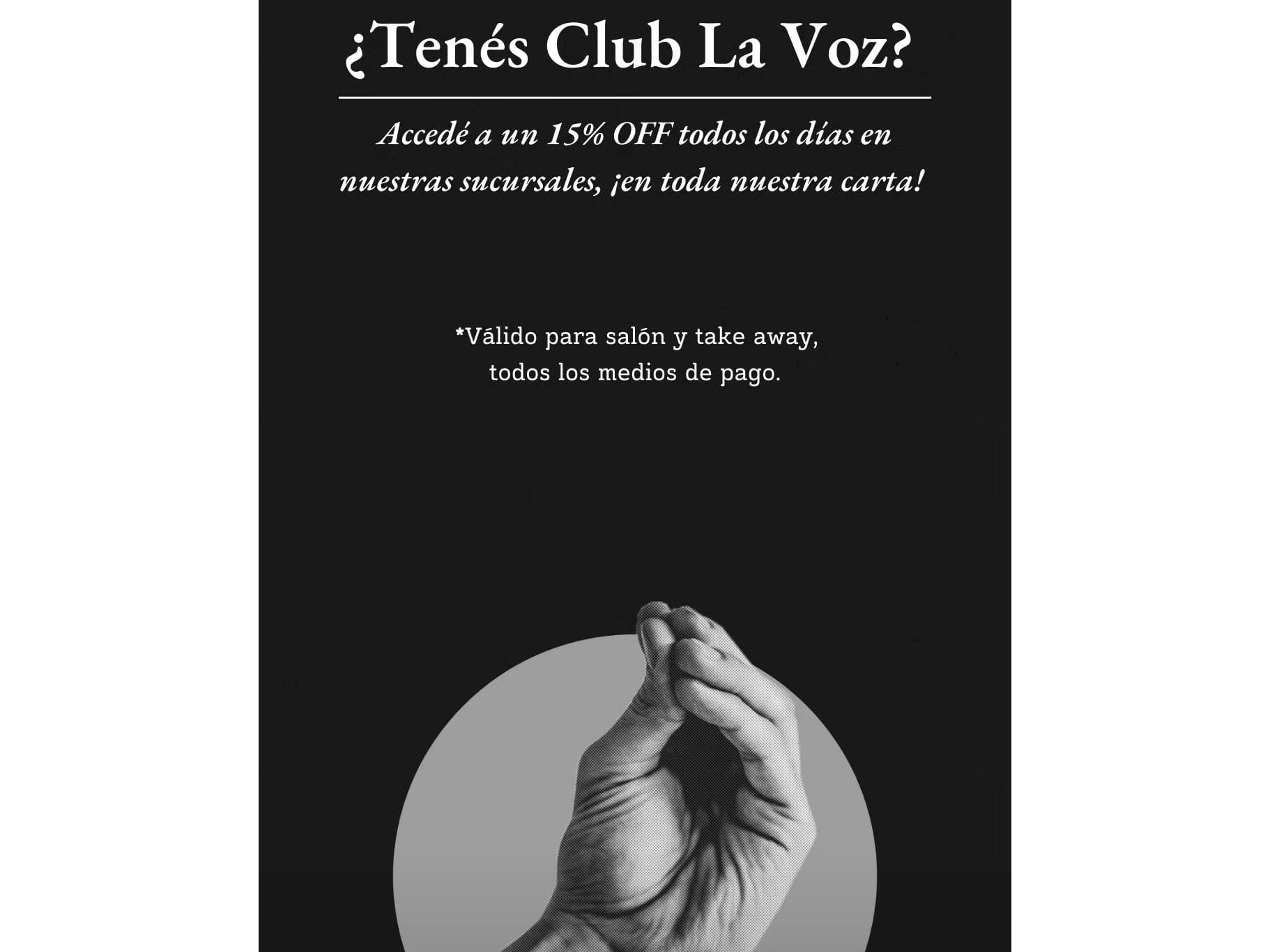 Si tenés Club La Voz accede a un 15% off