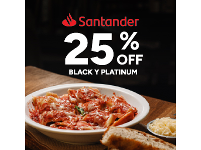 25% off con  Santander visa black o platinum