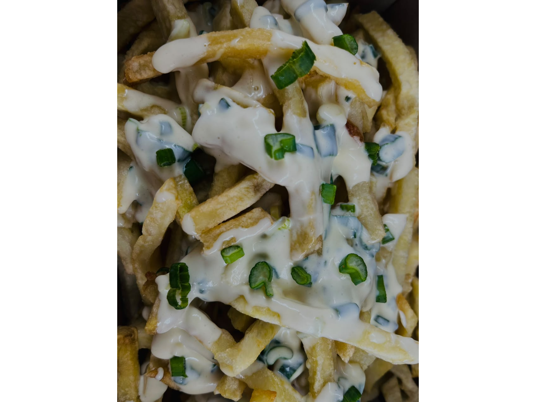 papas con crema y verdeo