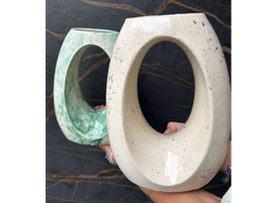 Jarrones Oval de Ceramica trabajado a Mano