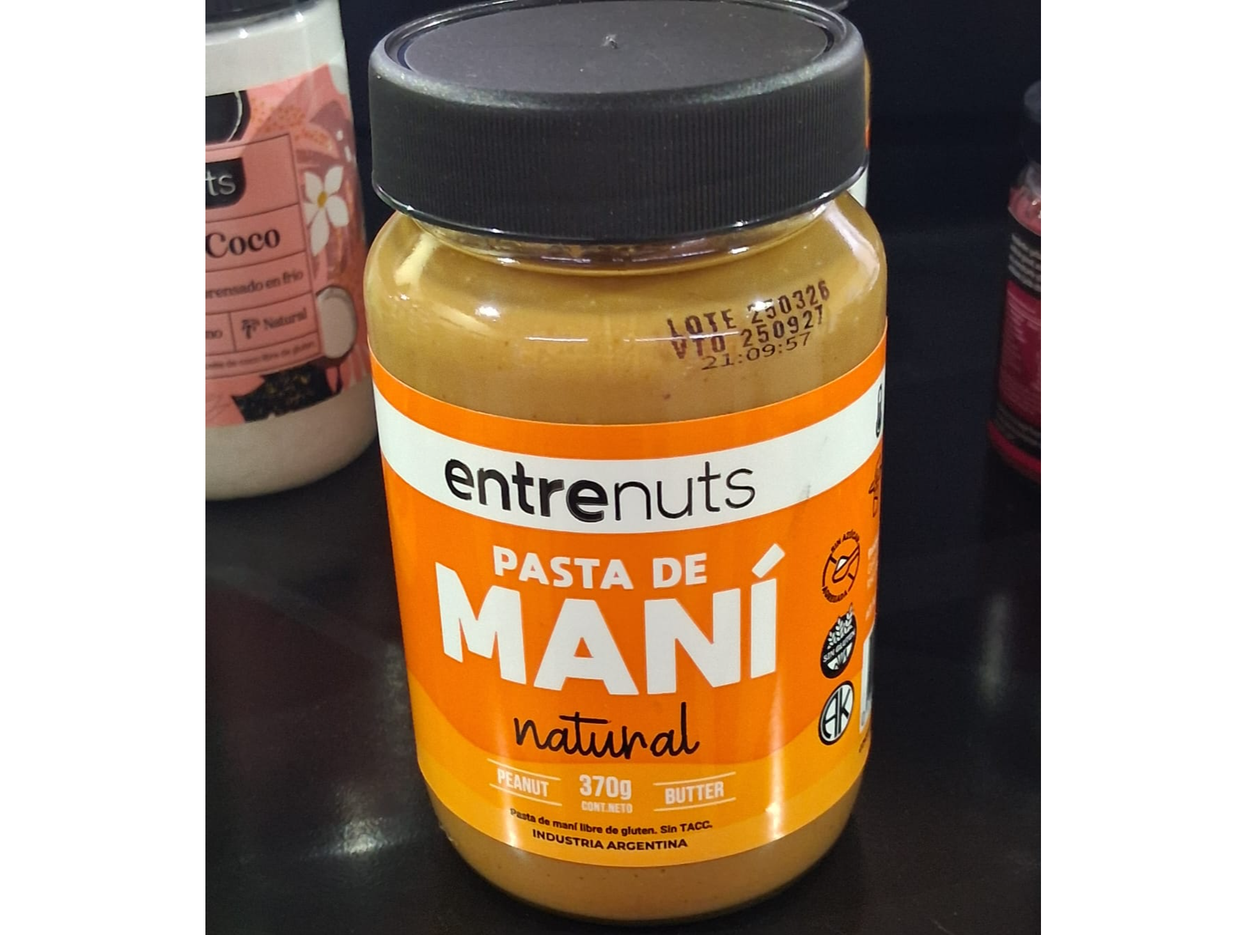 Pasta de maní natural