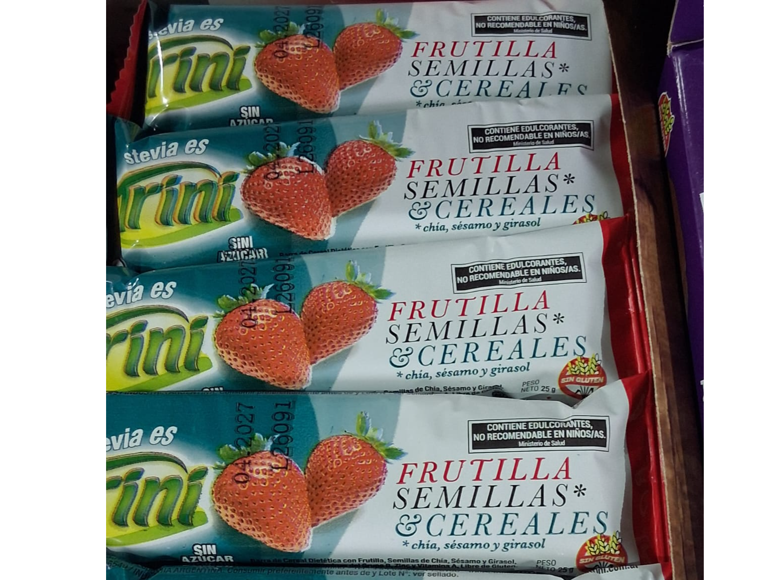 Barra de cereal frutilla Trini sin tacc
