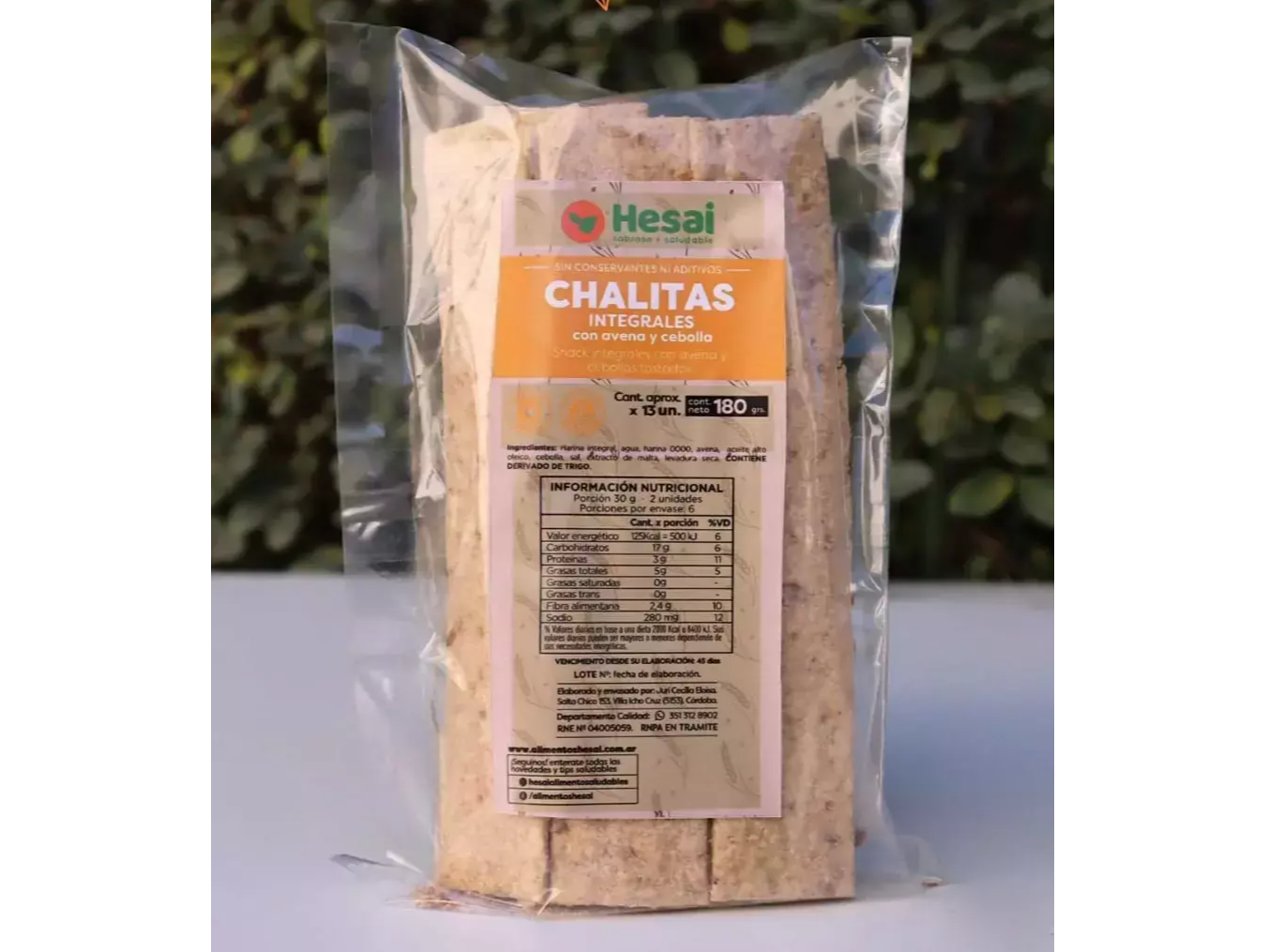 Chalitas integrales de avena, tomillo y oregano