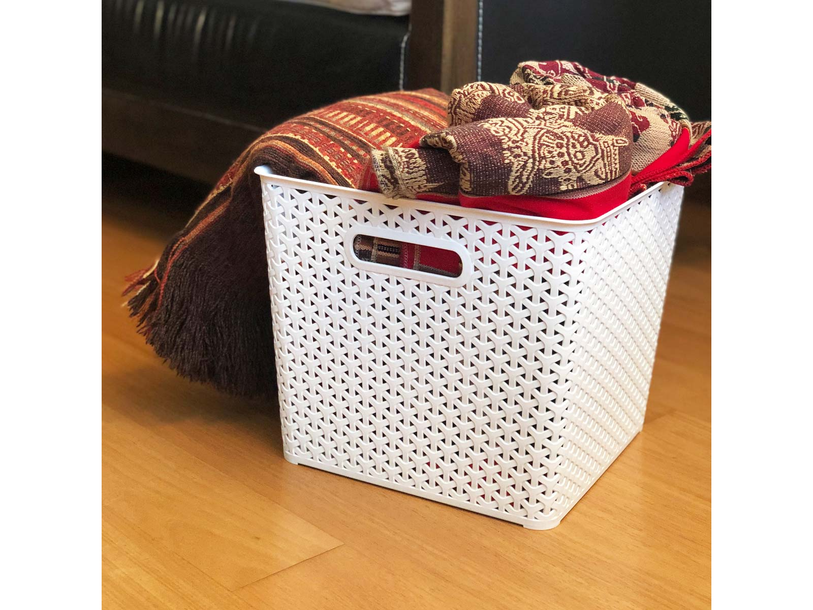 CESTO RATAN CUADRADO S/TAPA 32.6X32.6X28 CM (Art.826)