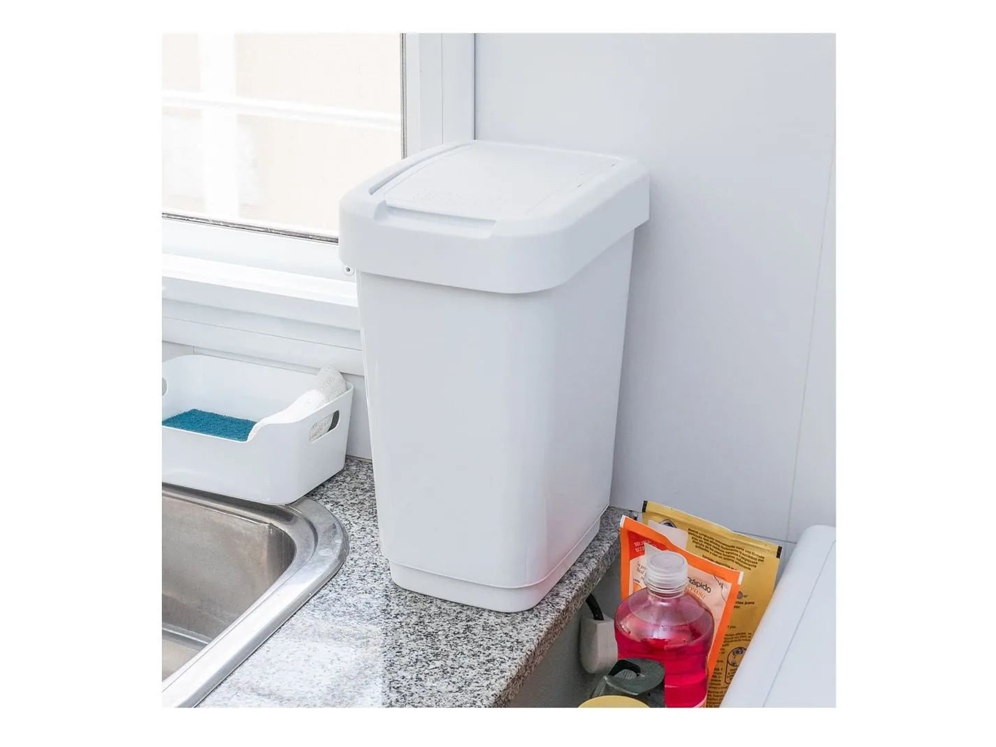 Tacho basura 10L doble tapa – práctico para baño o cocina (Art. 2127)
