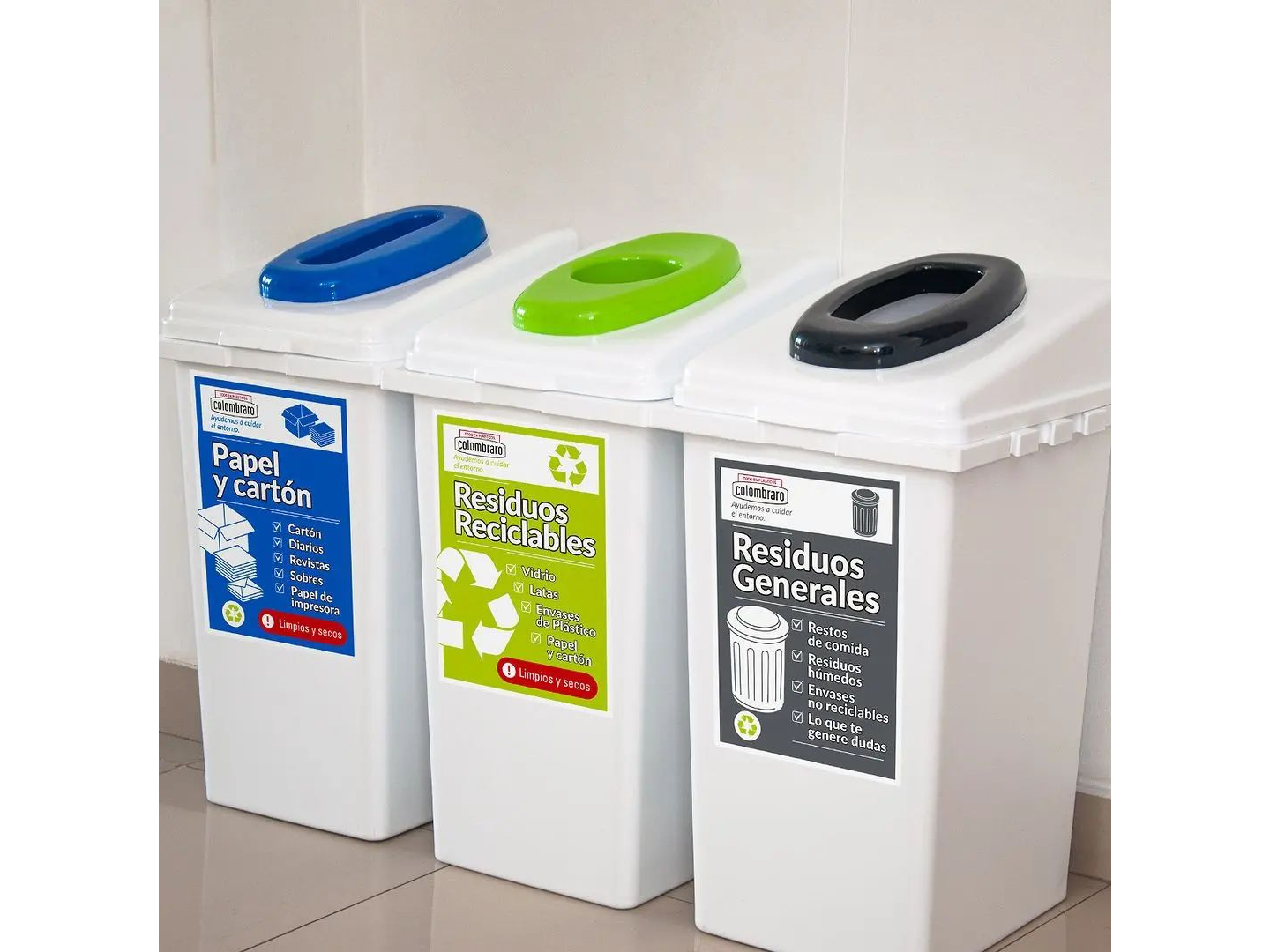 Tacho reciclaje 60L adosable – separá residuos fácil (Art. 2191)