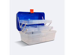 Caja multiuso con 2 pisos rebatibles.