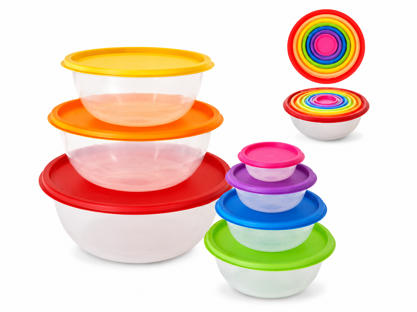 Set x 7 contenedores redondos multicolor – Art. 681