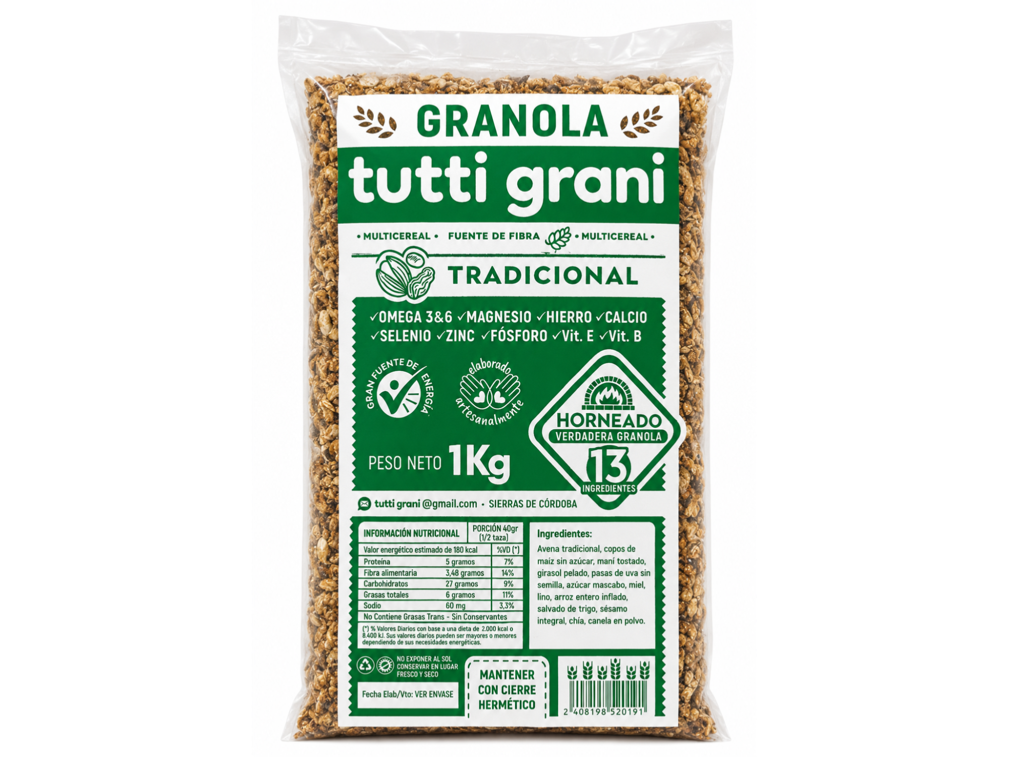 Granola tradicional TUTTI GRANI