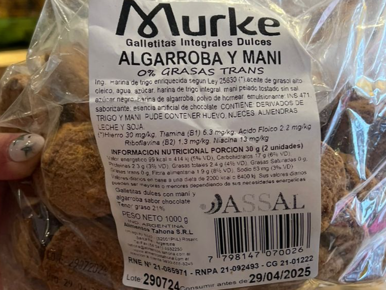 Murke Galletas Integrales Dulces Algarroba y Maní