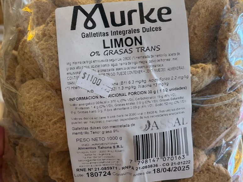 Murke Galletas Integrales Dulces de Limon