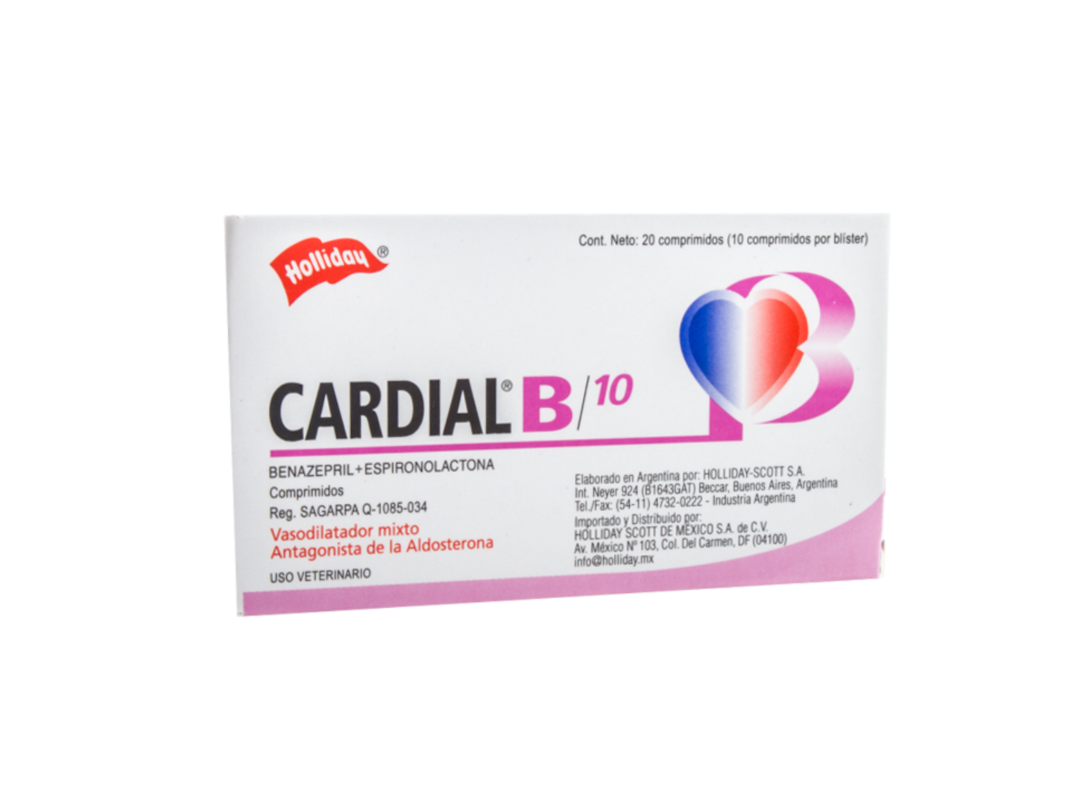 Cardial B 10 MG (por blíster)