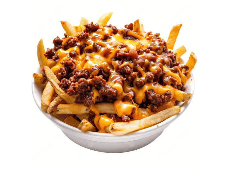 Porción de papas con carne