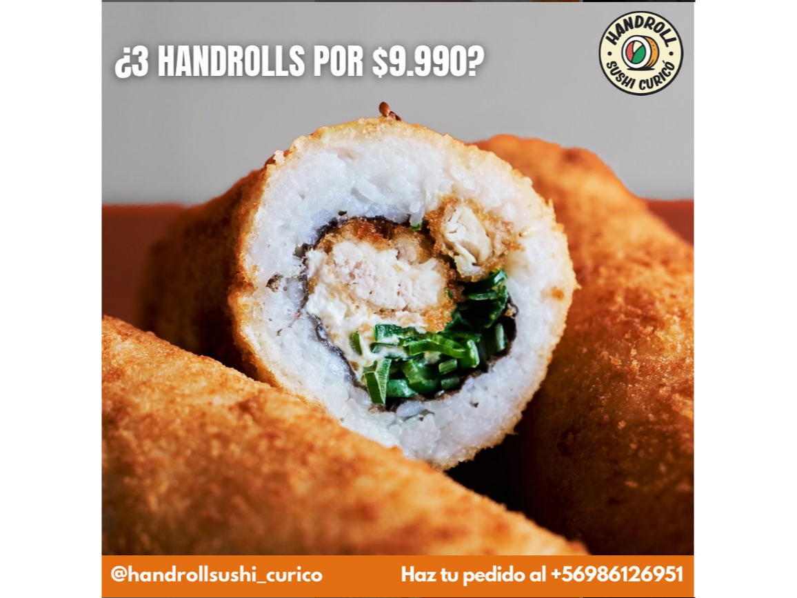 3 hand rolls ingedientes a tu elección