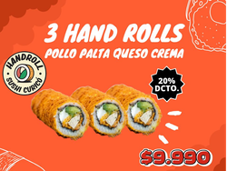 PROMO 3 HAND ROLLS POLLO PALTA QUESO