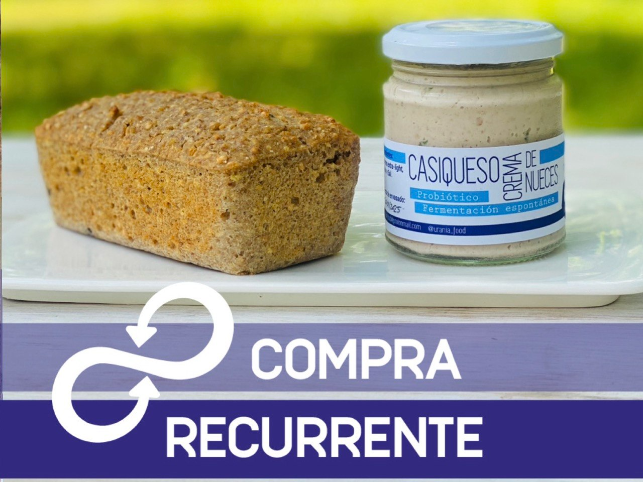 1 CasiQueso con Hierbas y 1 Pan de Sarraceno Germinado