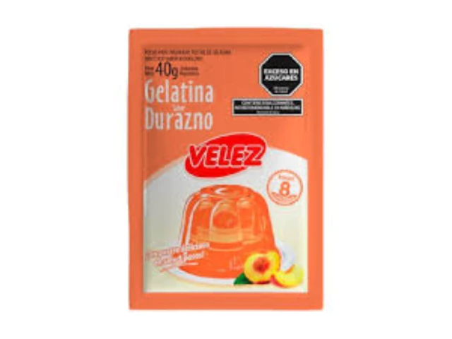 Gellatinas velez en sobre dueazno 42gr x u.