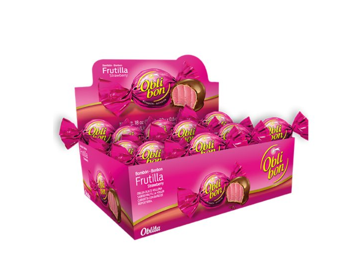 Bombón oblibon clásico frutilla x 30u