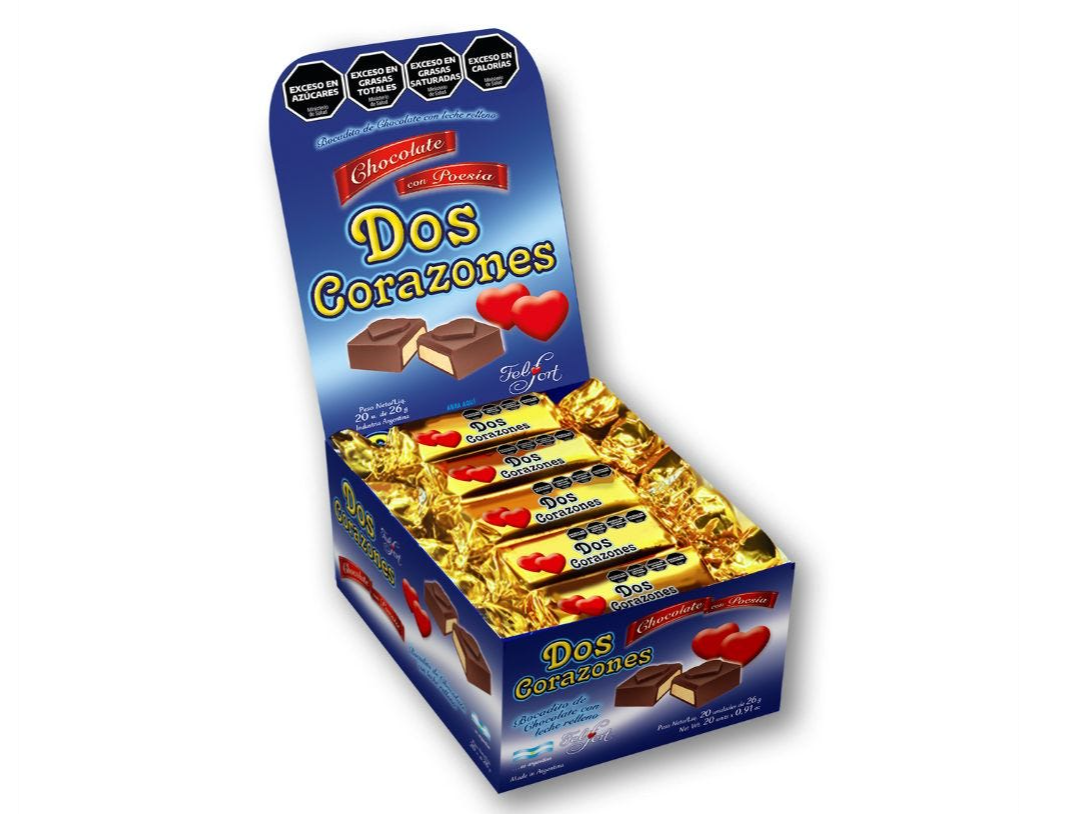 Bocadito dos corazones x 20u de Centro distribuidora