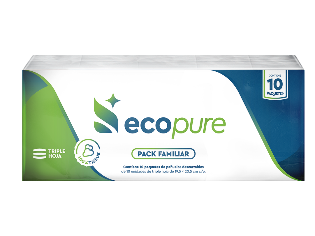 Pañuelos descartables x10 ecopure