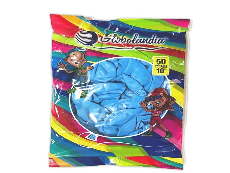 Globos globolandia Celestes  x 50u