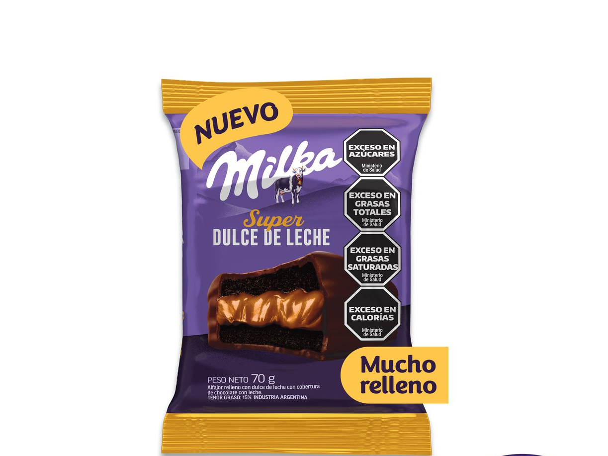 Alfajores Milka super dulce de leche negro 70 gr