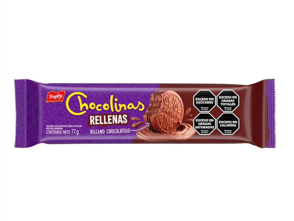 galletas chocolinas rellenas  77gr