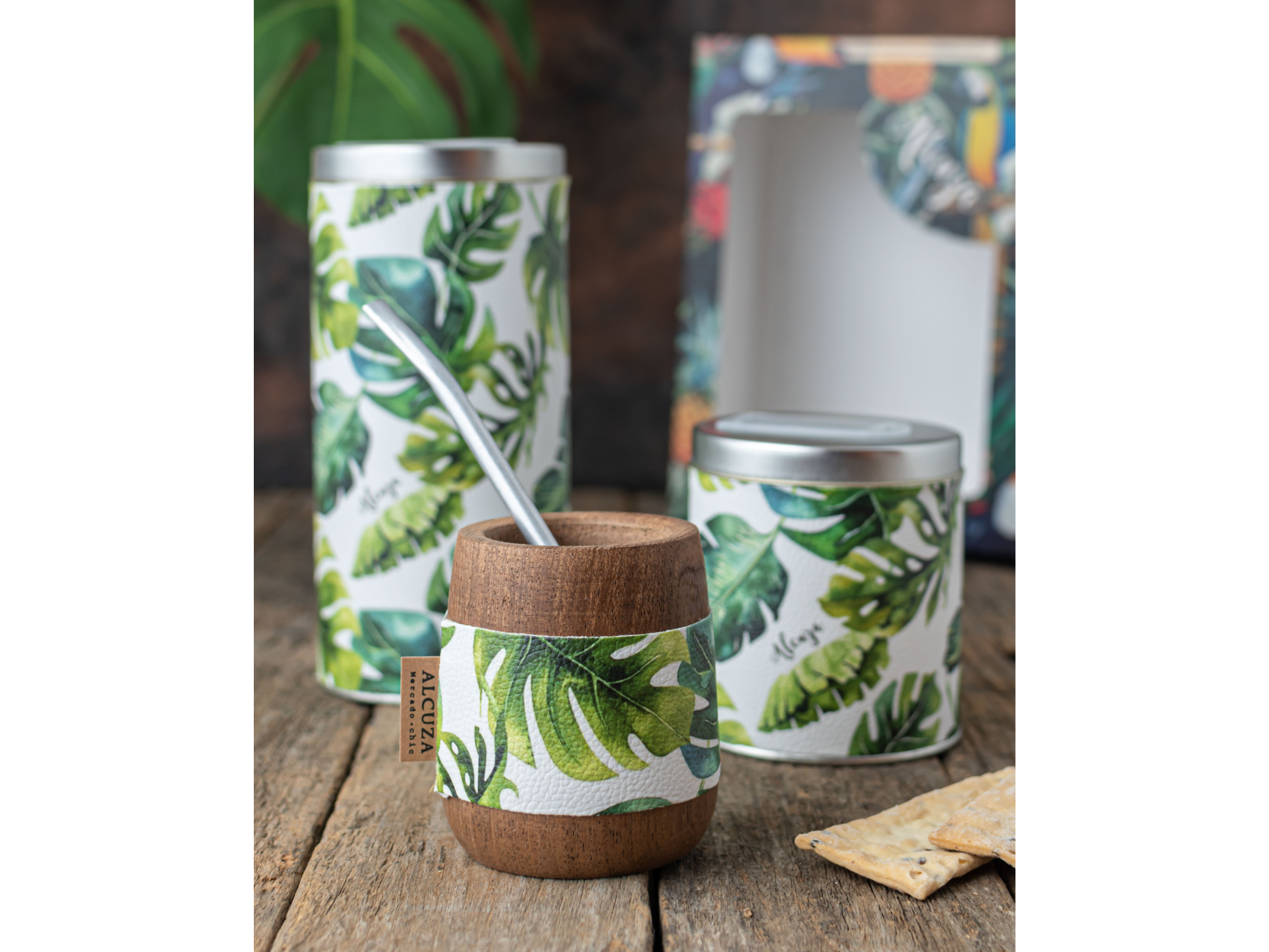 COMBO: Mate Ovo o Copa + Yerbera + Azucarera eco-cuero