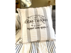 Funda almohadon tusor Petra rayado con estampa 50x50