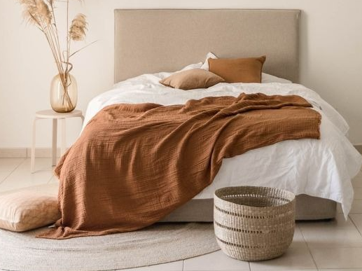 Pie de Cama de Tusor y gasa de algodon