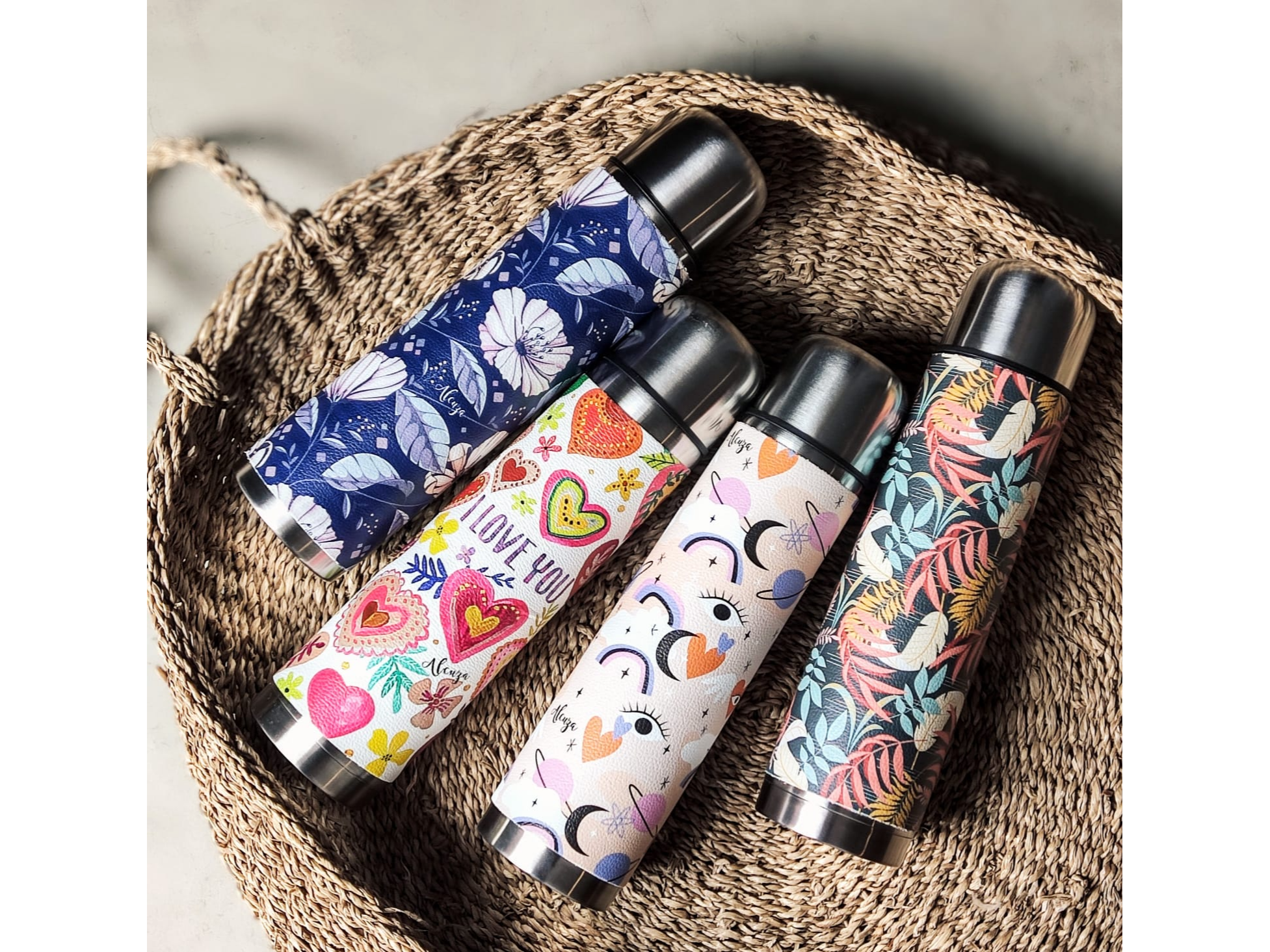 Termo 1 Lt con funda de eco-cuero PROMO