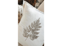 Funda almohadon tusor hojas