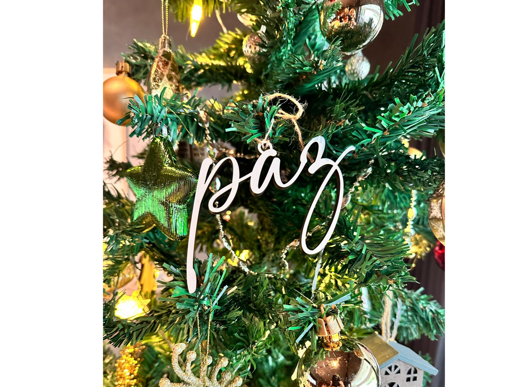 Adornos  y palabras para arbol x 4