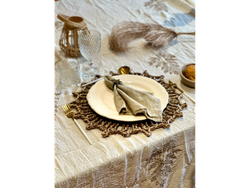 Promo!!!Mantel de gasa estampada arbol Beige