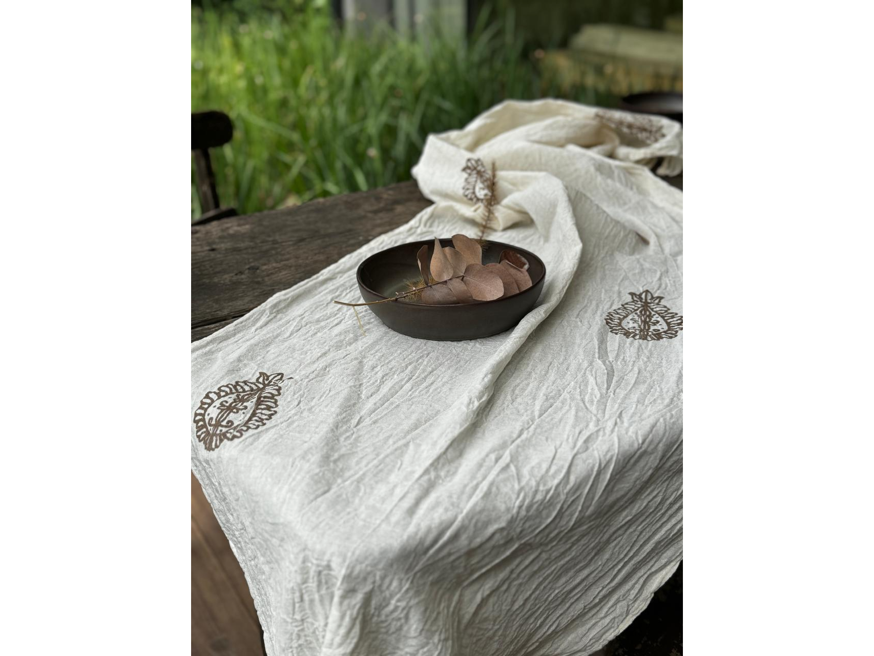 Camino de gasa de algodon estampa Hindu