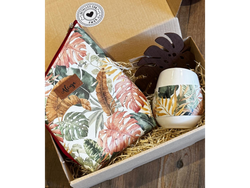 Goft Box Mom5 Mate ovo + envase ecocuero estampado + posavasos de madera hoja