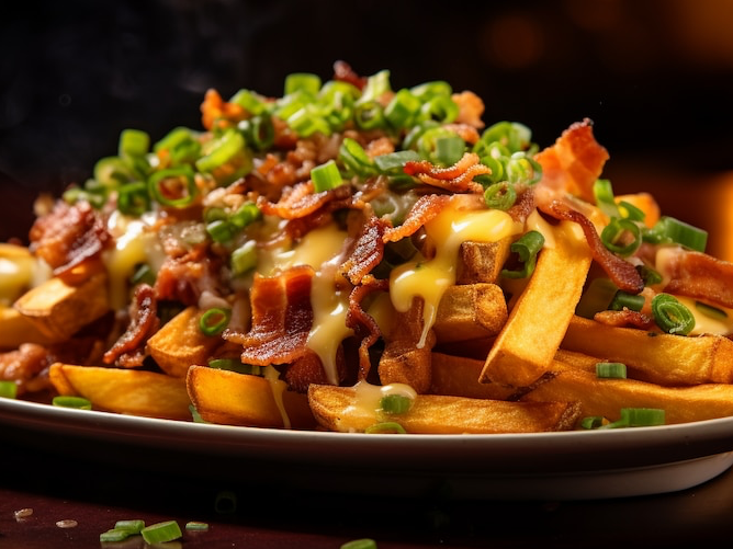Papas fritas con cheddar