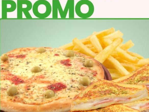 1 pizza mozarella + 1 tostado + 1 frita