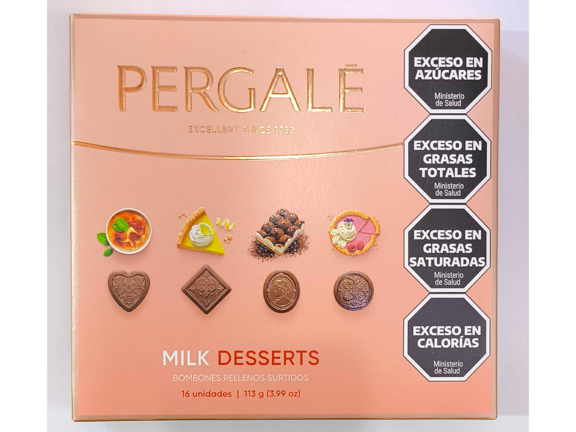 Bombones finos pergalé milk desserts