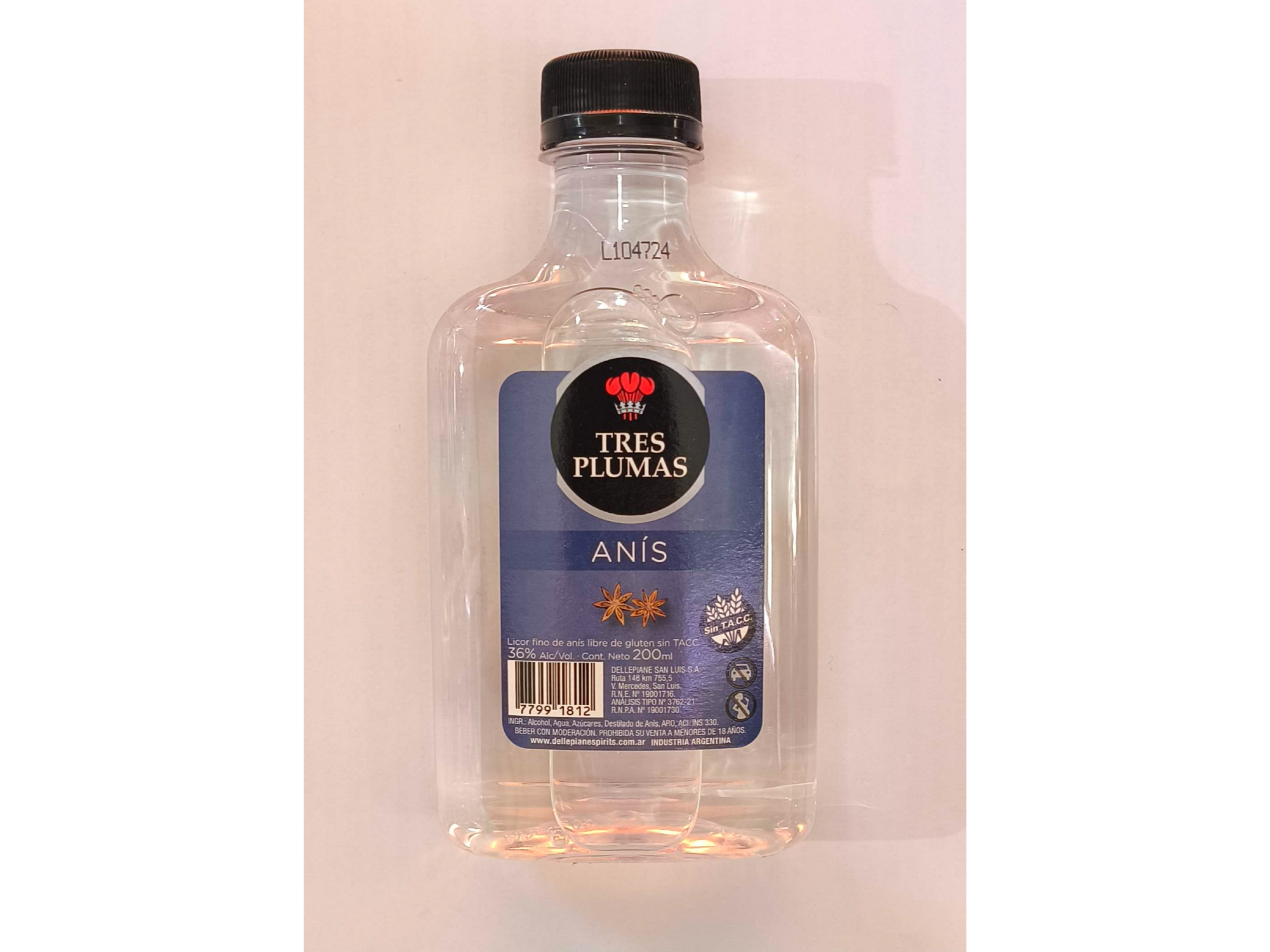 Petaca aniz 3 plumas 200cc