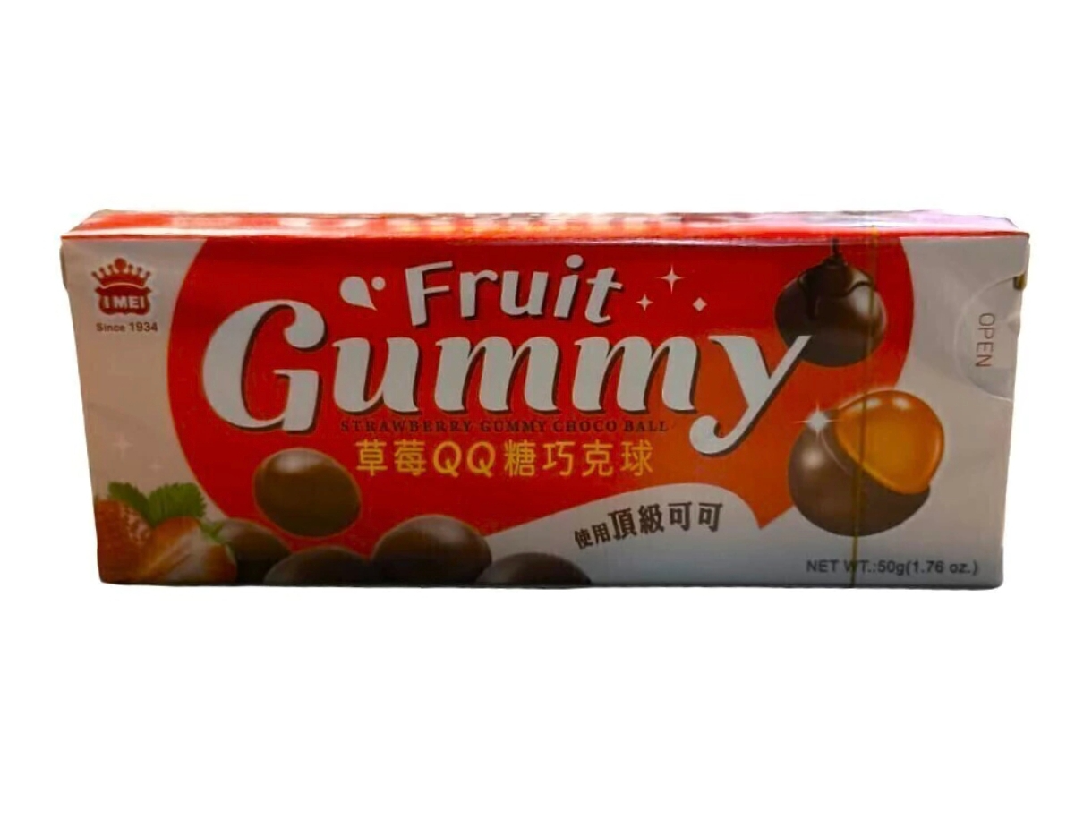 Gomitas de frutilla bañadas en chocolate 50gr