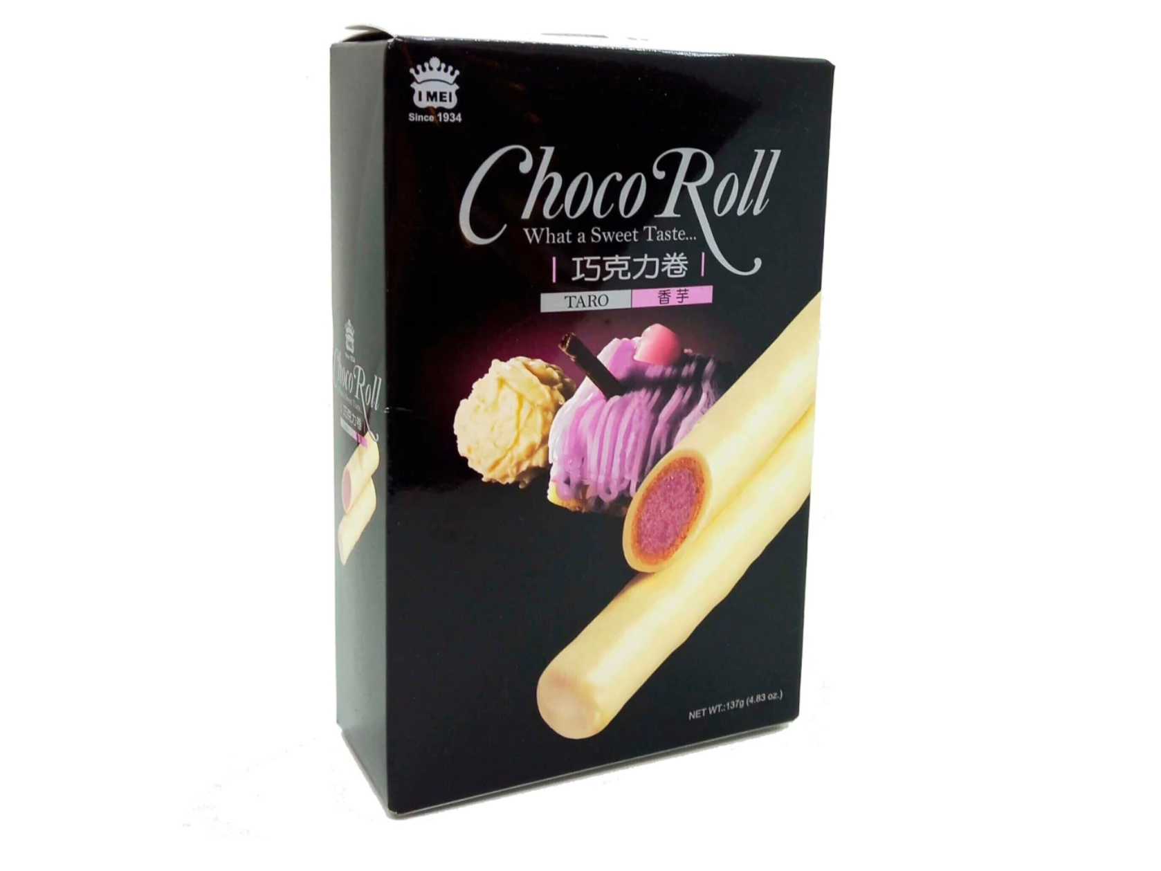 Cubanitos de chocolate blanco con relleno sabor taro 137gr