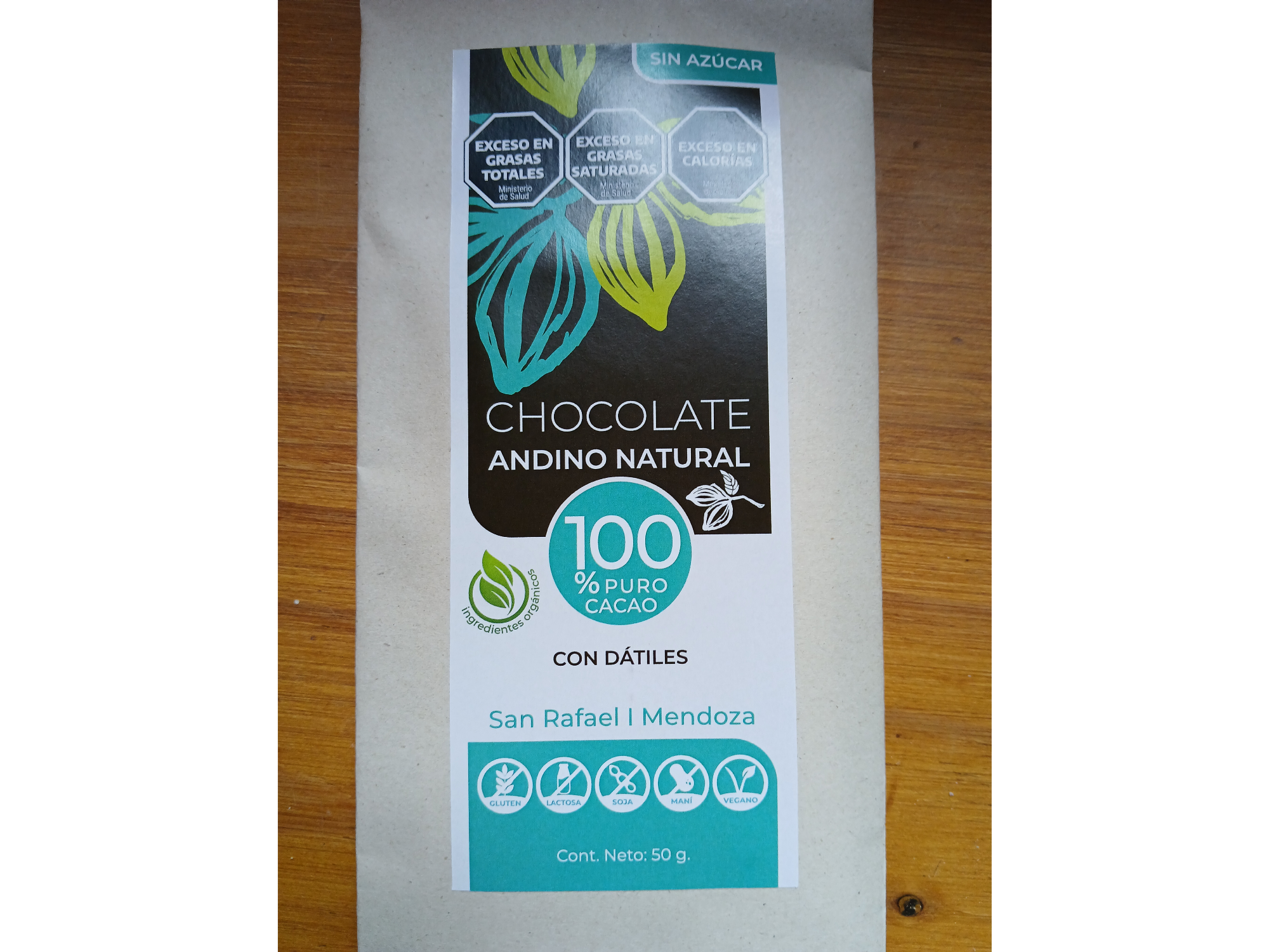 Chocolate 100% Cacao con Dátiles