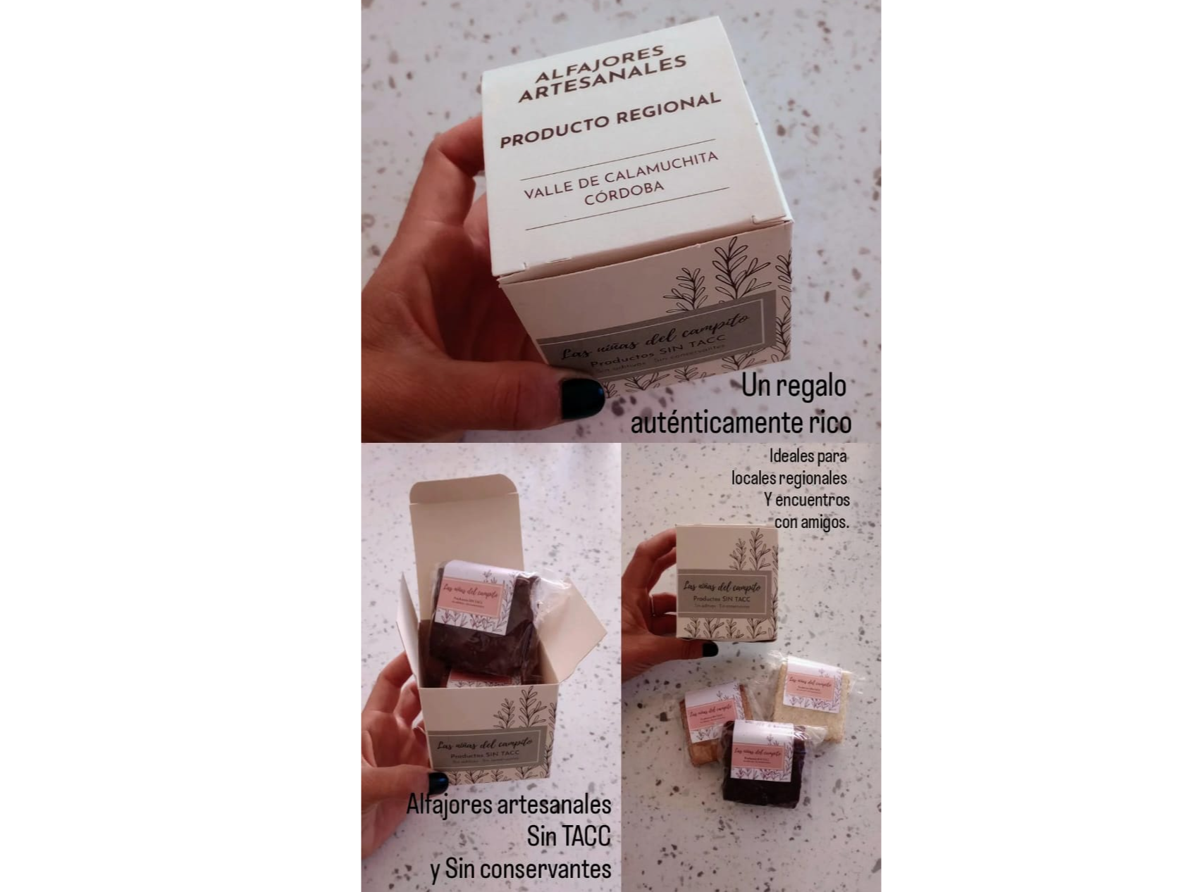 Caja regaleria x 3 alfajores sin T.A.C.C